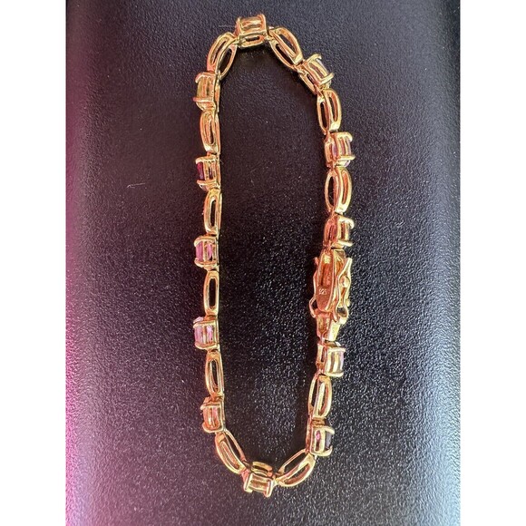 Unbranded Jewelry - Vintage Gold Over 925 Sterling silver Semi Precious Stone Bracelet 7.5”